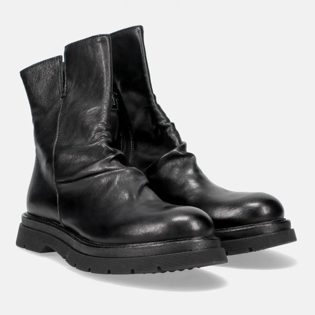 Stivaletto da donna Vicolo 8 in pelle arricciata nera