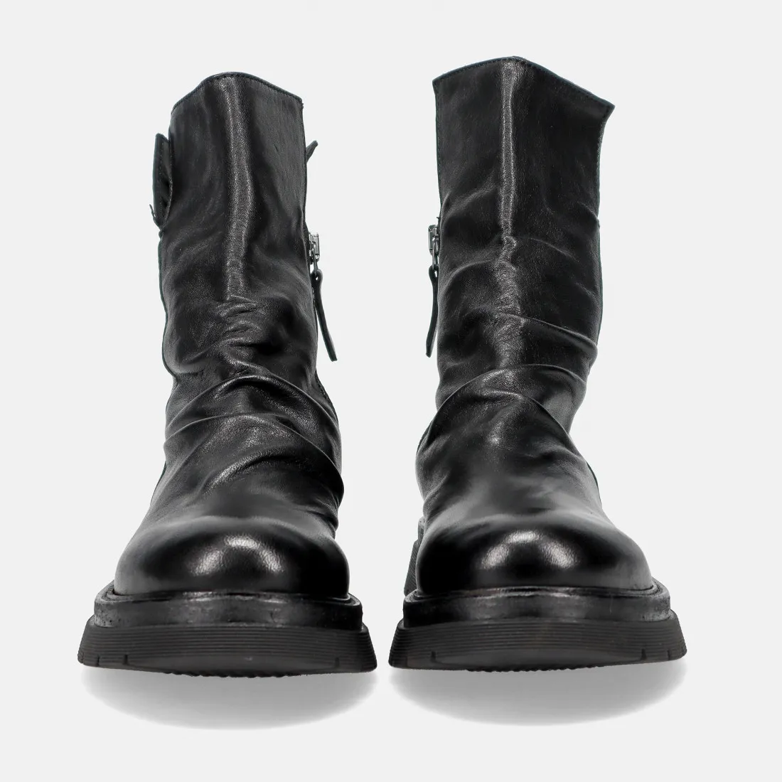Stivaletto da donna Vicolo 8 in pelle arricciata nera