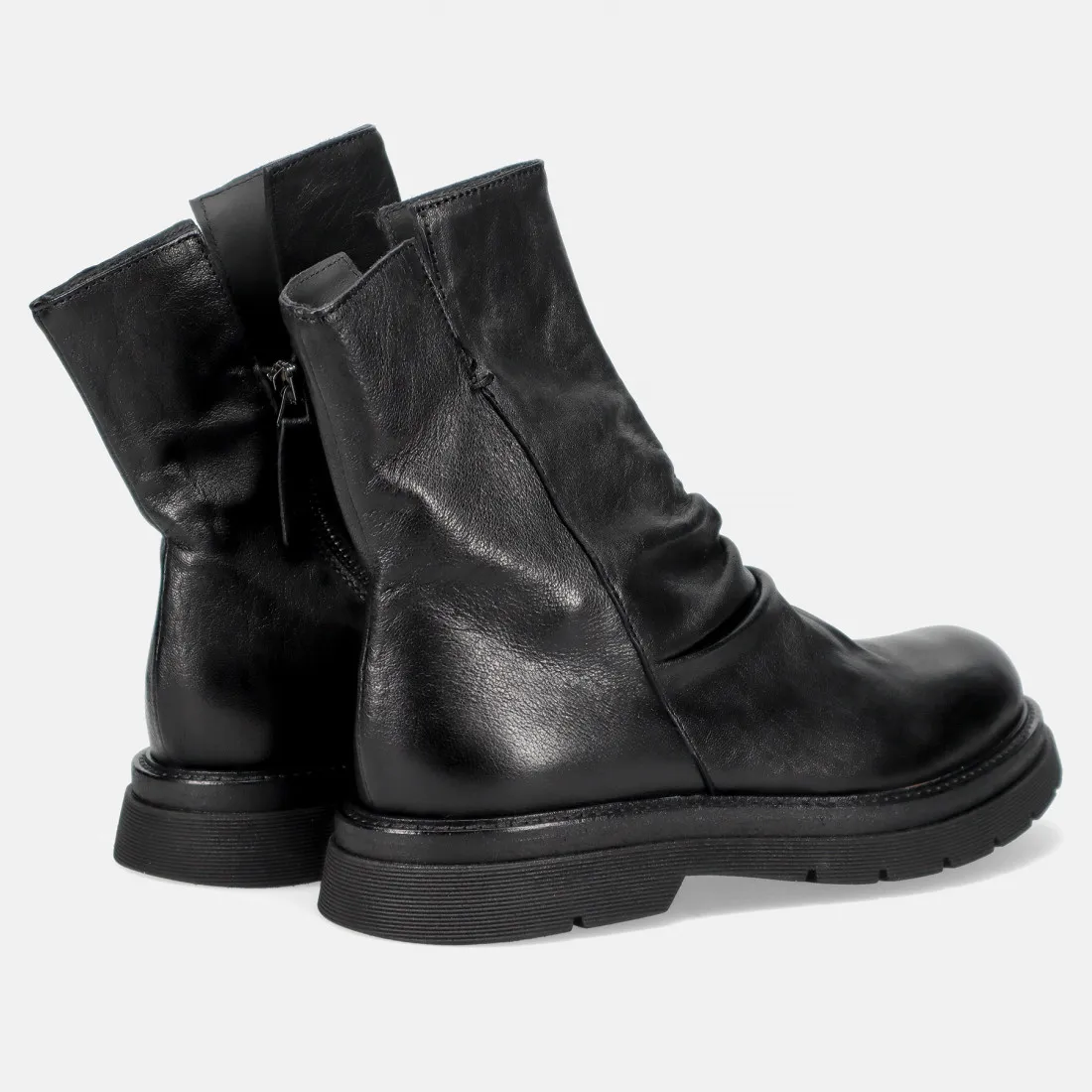 Stivaletto da donna Vicolo 8 in pelle arricciata nera