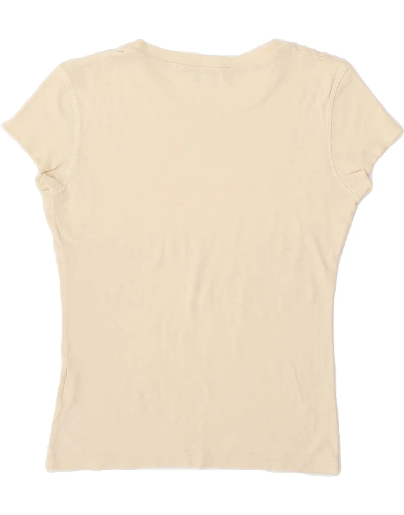 SUPERGA Womens Graphic T-Shirt Top UK 10 Small Off White Cotton