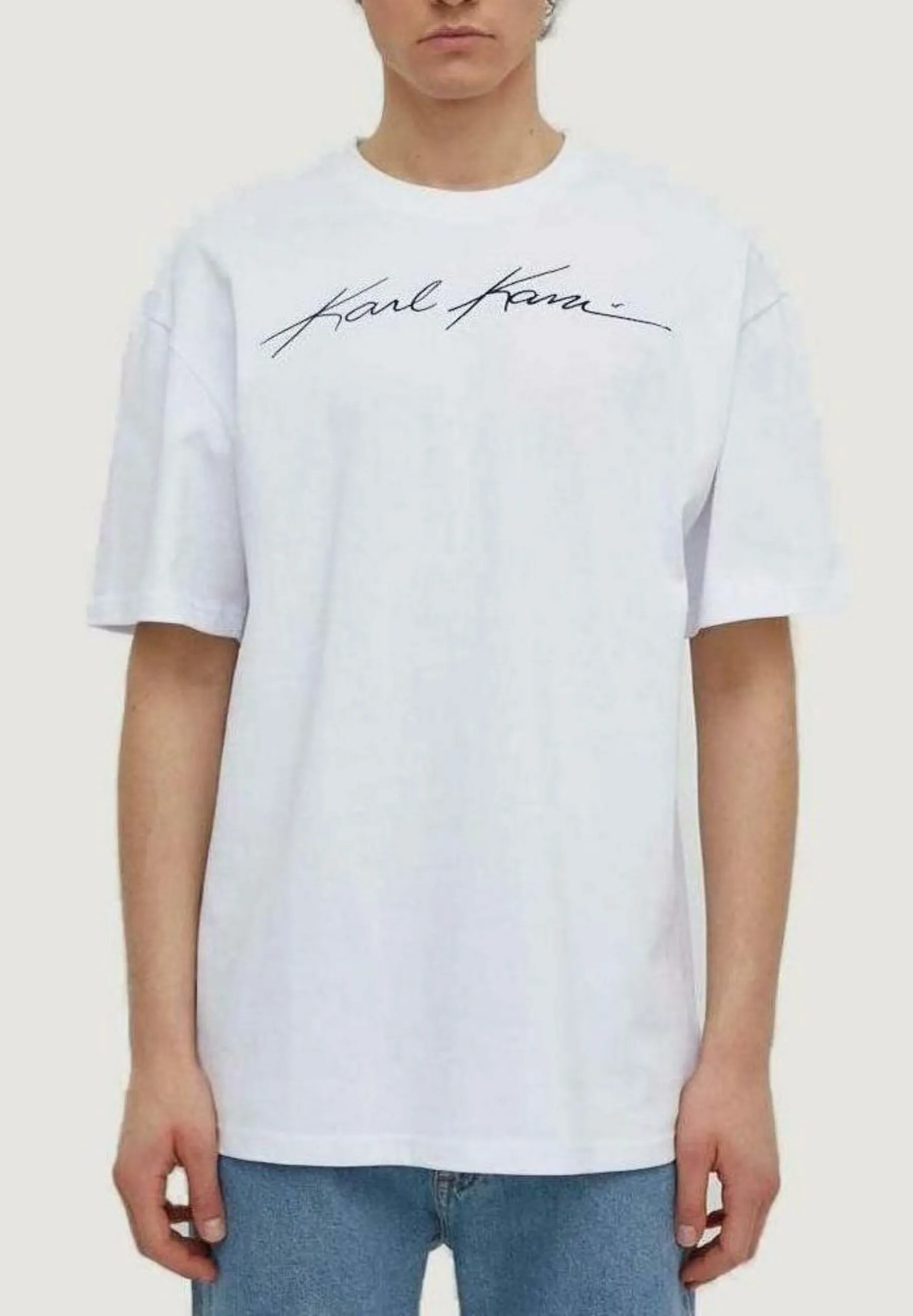 T-shirt Karl Kani autograph heavy jersey boxy tee Bianco