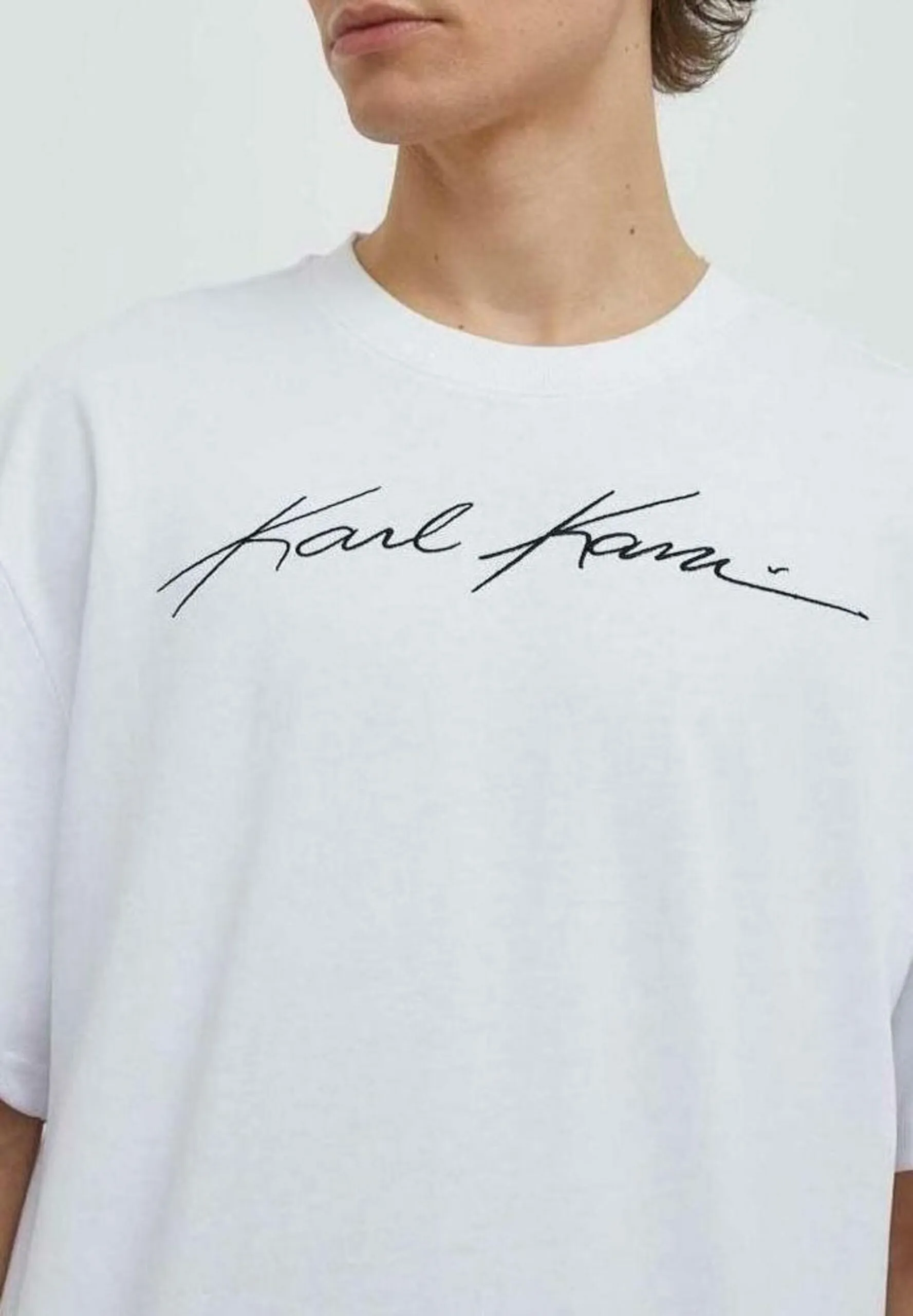 T-shirt Karl Kani autograph heavy jersey boxy tee Bianco
