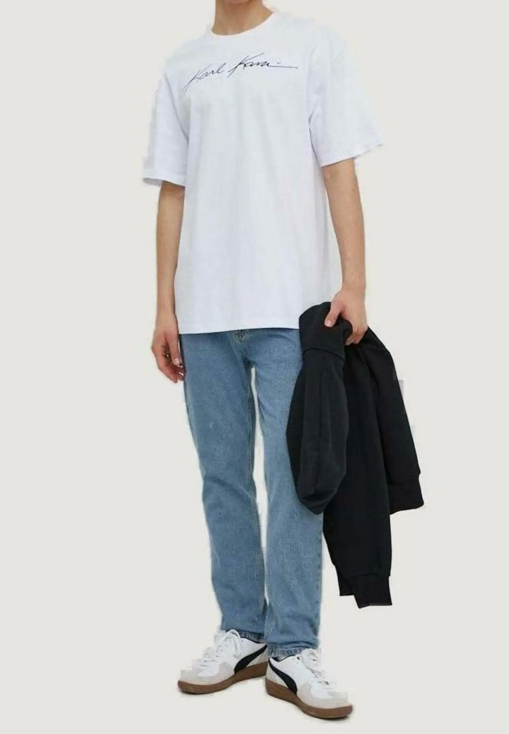 T-shirt Karl Kani autograph heavy jersey boxy tee Bianco