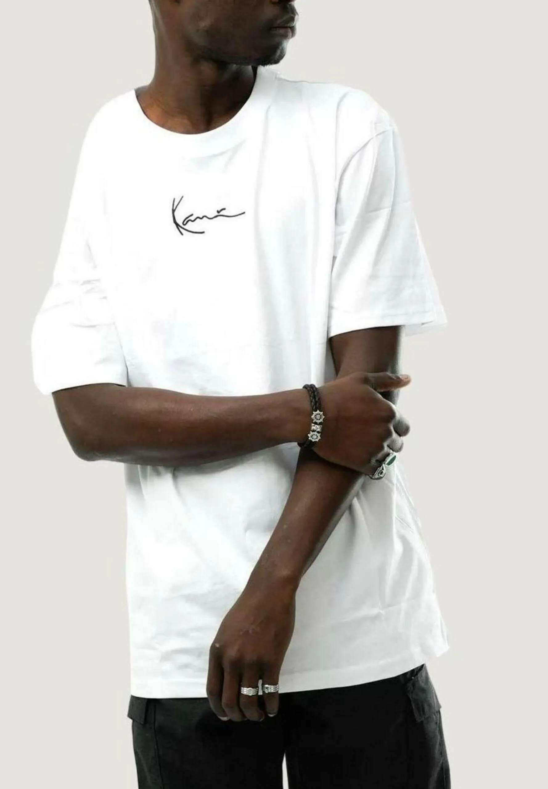 T-shirt Karl Kani small signature burger tee Bianco