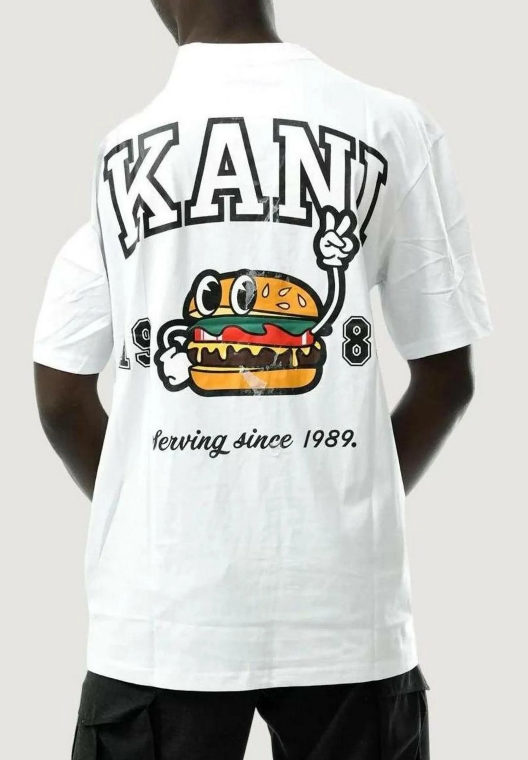 T-shirt Karl Kani small signature burger tee Bianco