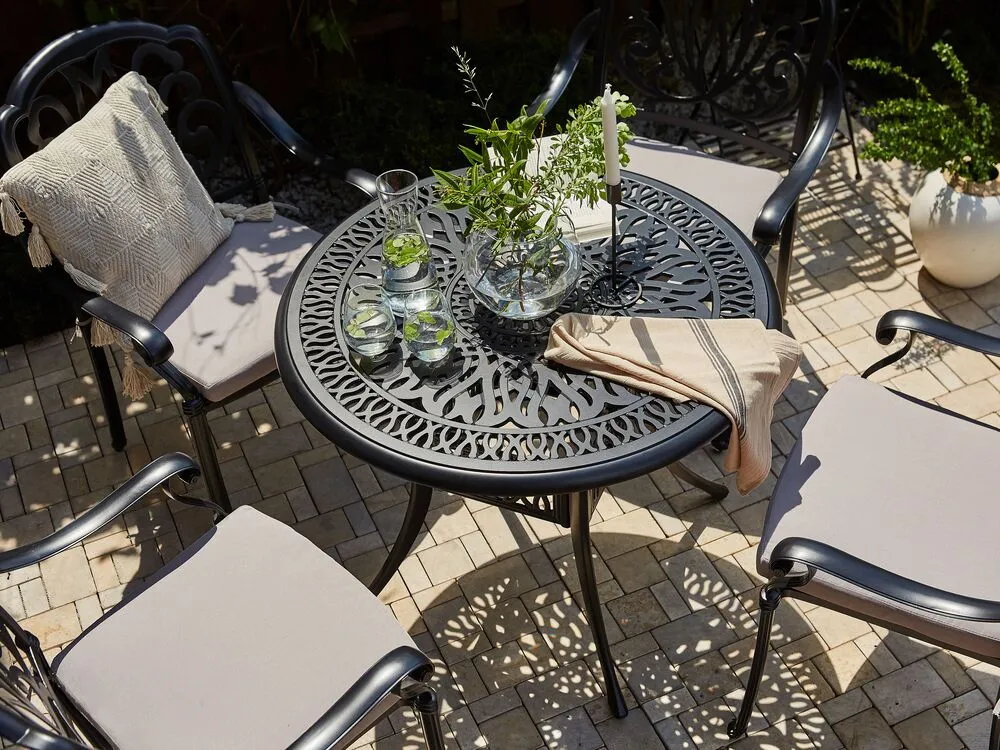 Tavolo da giardino rotondo ⌀ 90 cm nero ANCONA