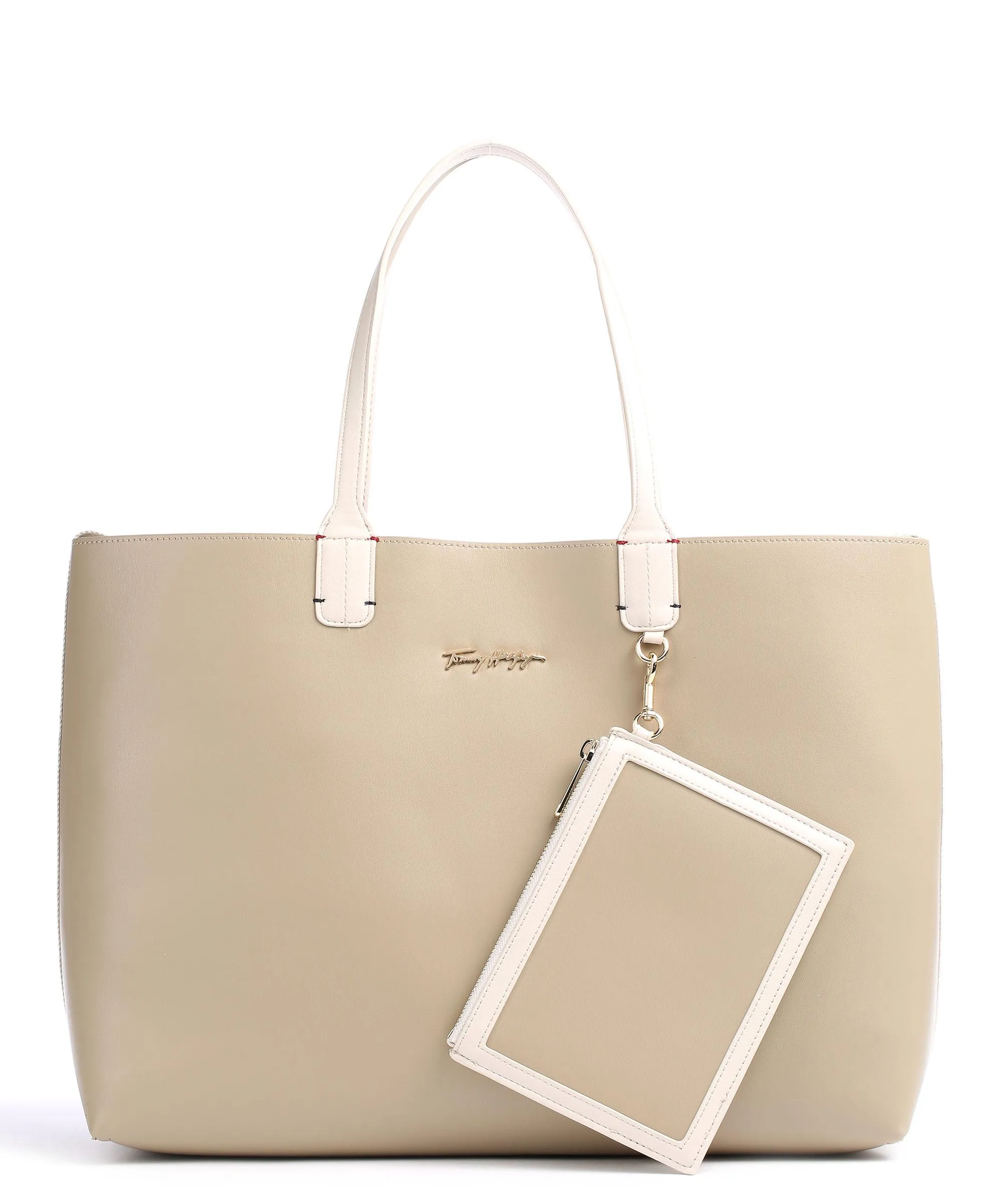  Tommy Hilfiger Iconic Borsa shopper pelle sintetica beige  