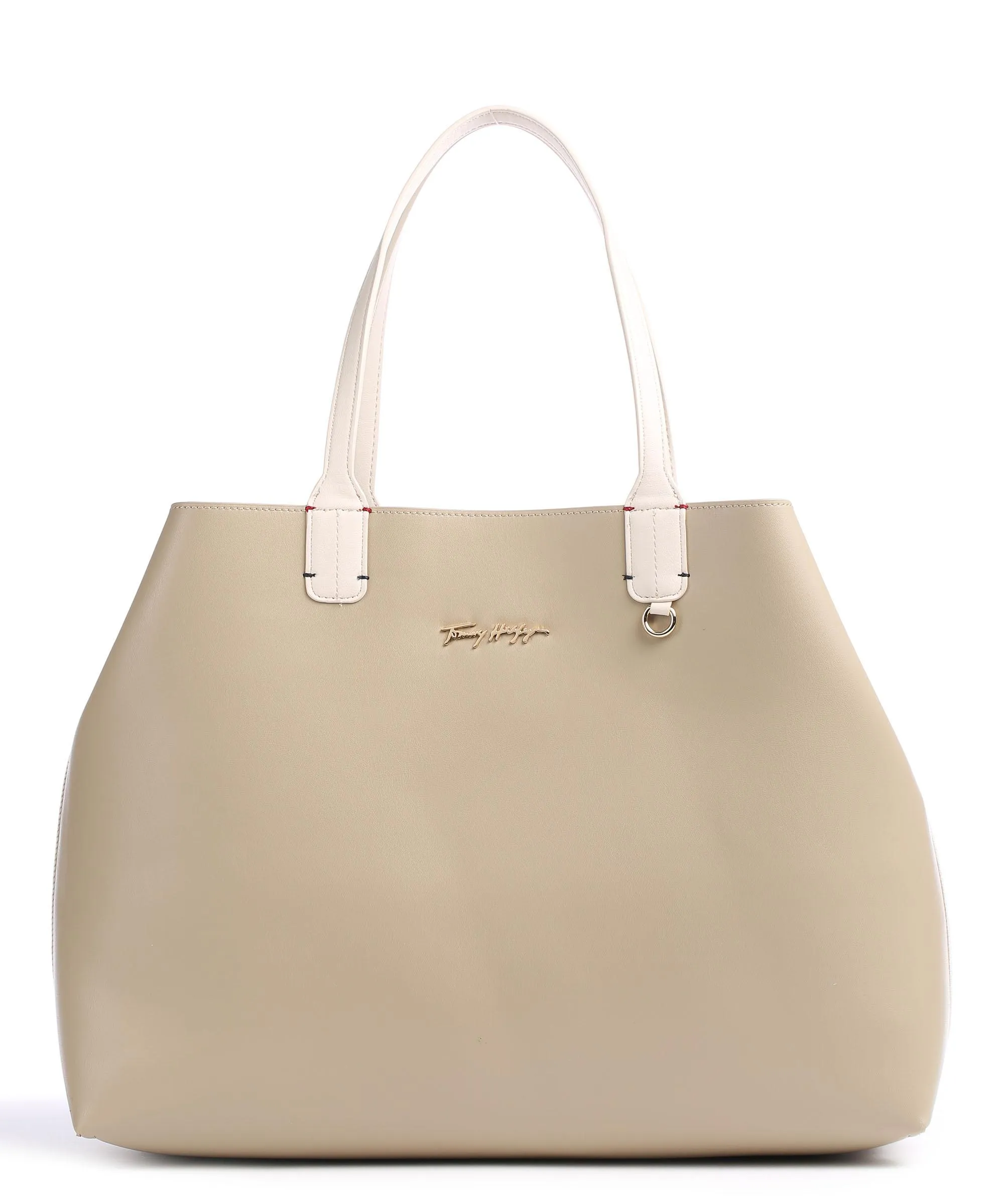  Tommy Hilfiger Iconic Borsa shopper pelle sintetica beige  