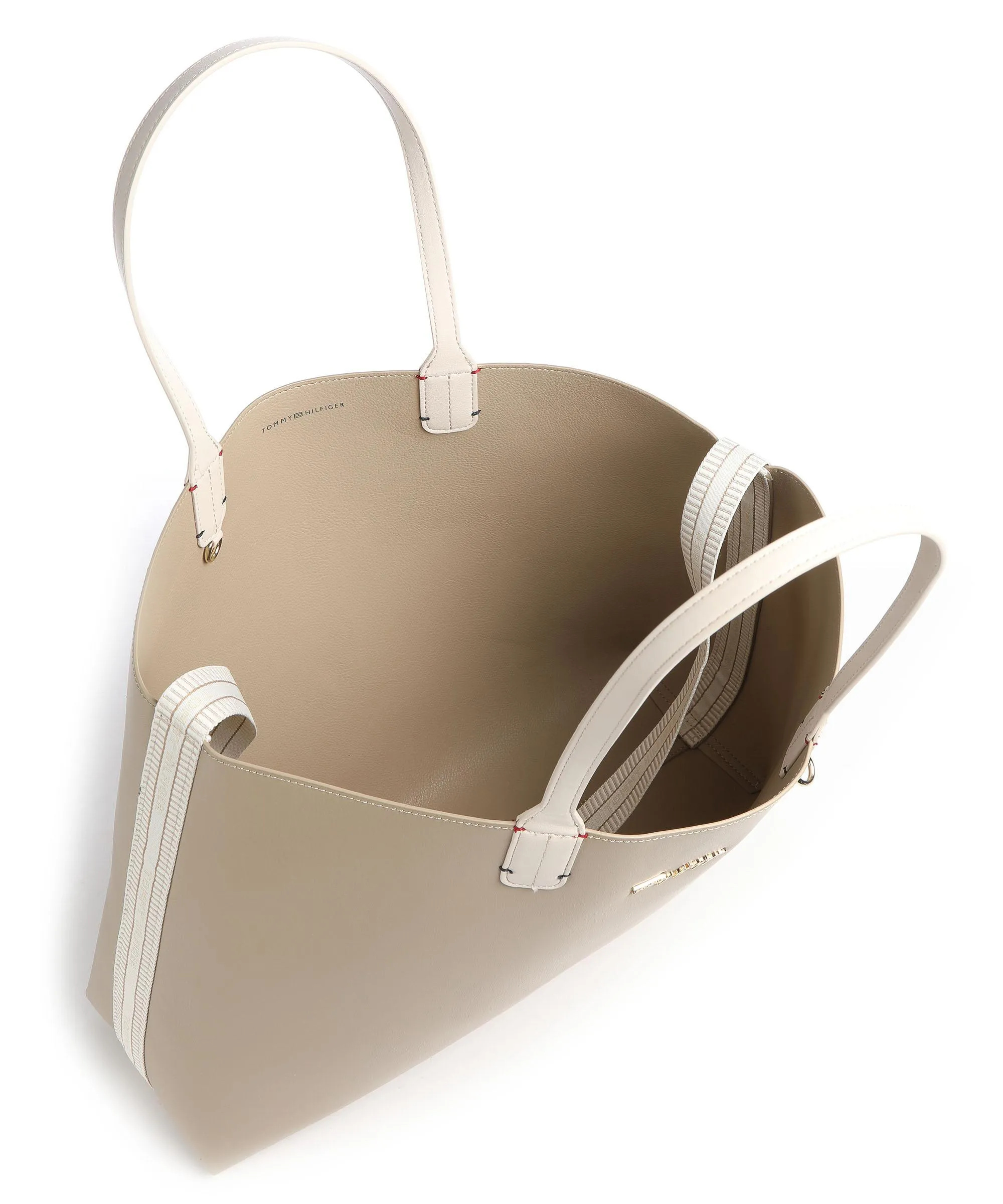  Tommy Hilfiger Iconic Borsa shopper pelle sintetica beige  