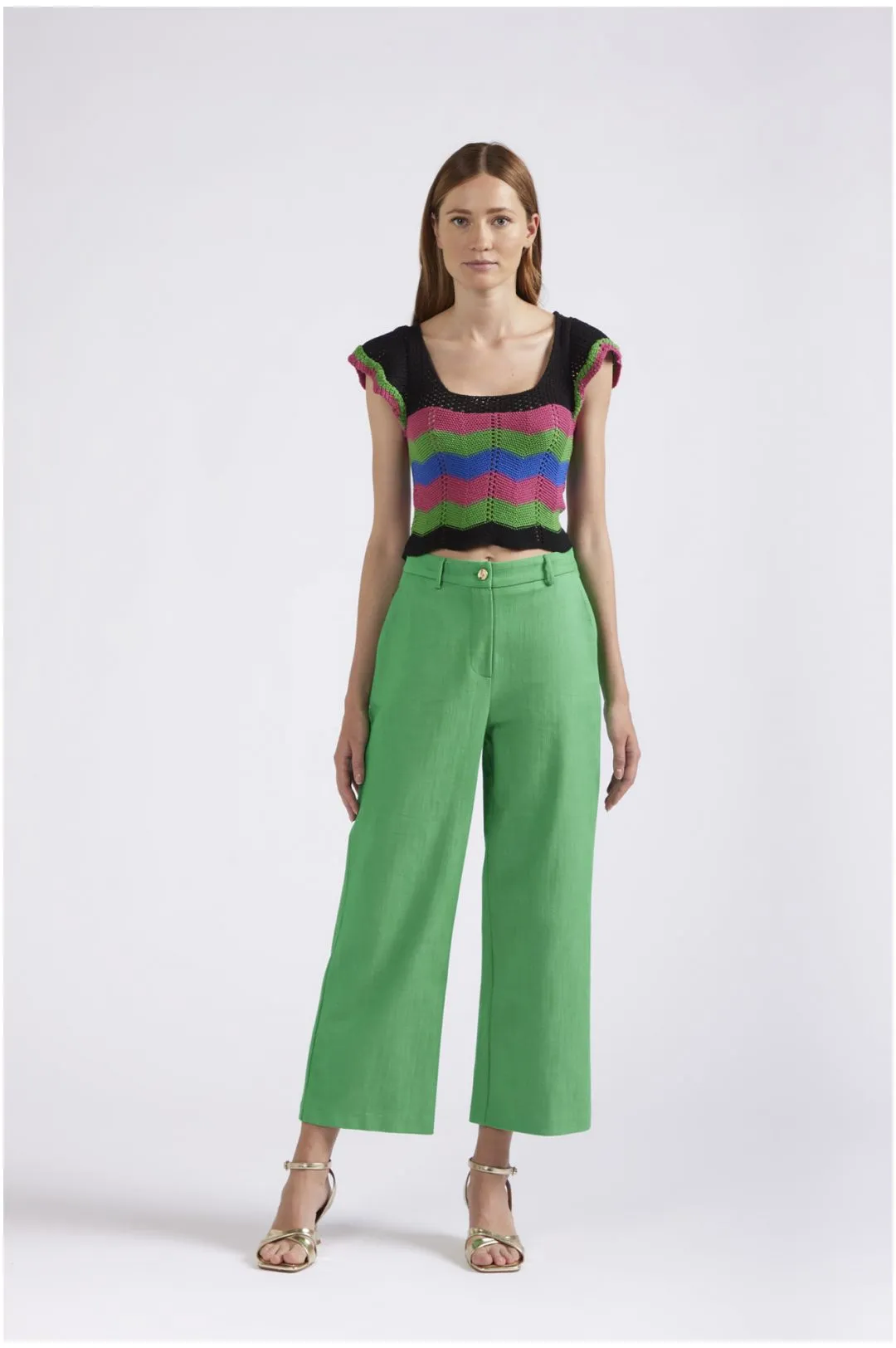 top multicolor lavorazione crochet multicolor