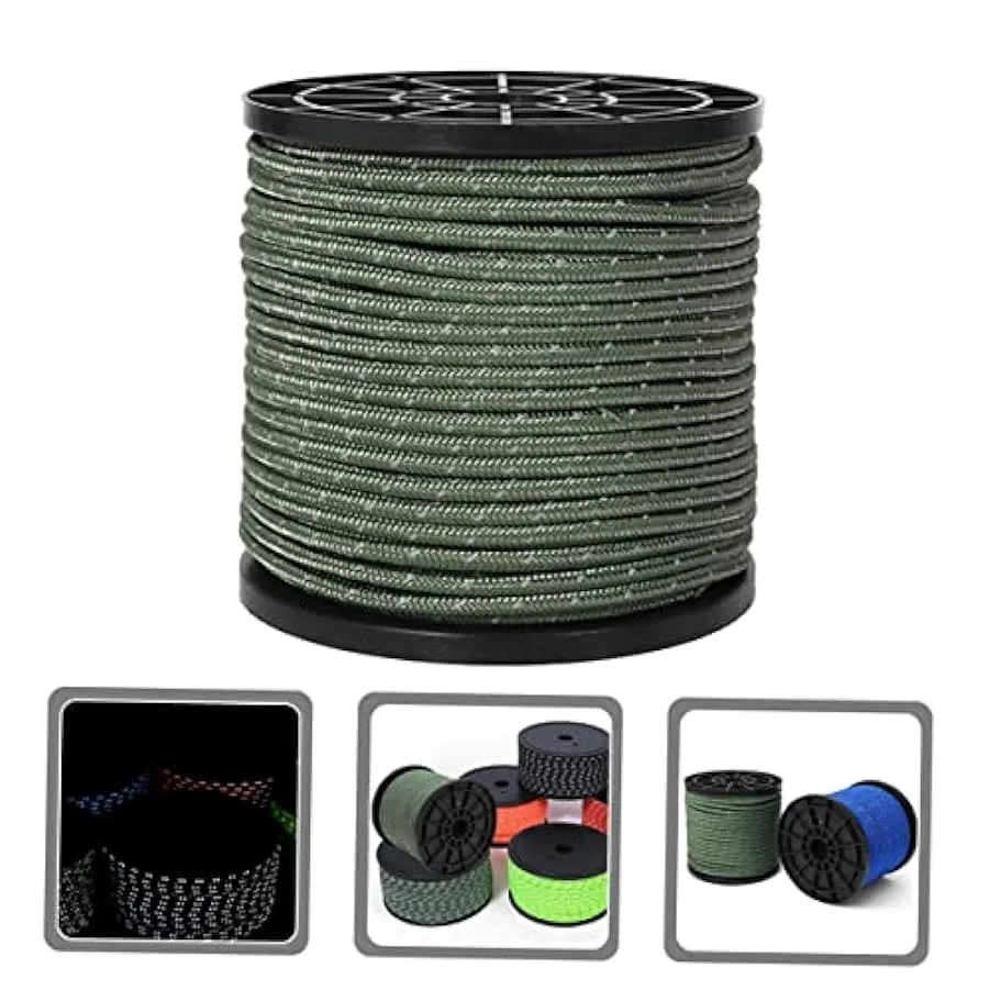 Uonlytech 2 Rotoli Corda Riflettente Della Tenda Paranco Di Prua Corda Da Campeggio Tettuccio Antivento Elastico Per Tenda Tendi