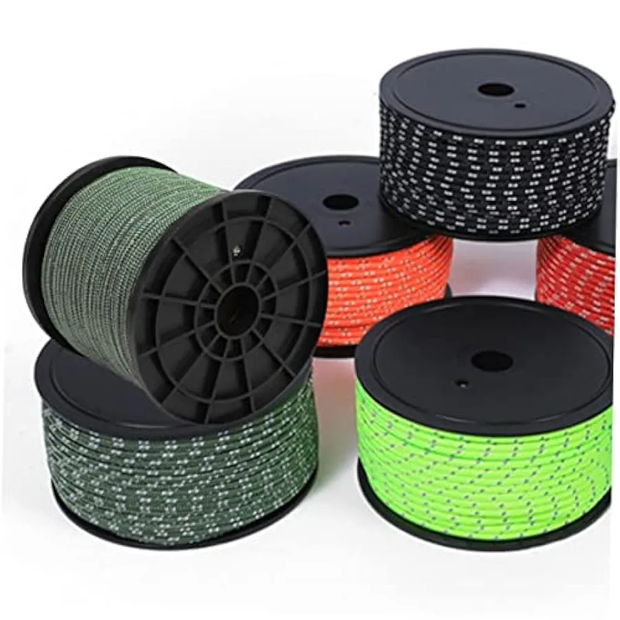 Uonlytech 2 Rotoli Corda Riflettente Della Tenda Paranco Di Prua Corda Da Campeggio Tettuccio Antivento Elastico Per Tenda Tendi