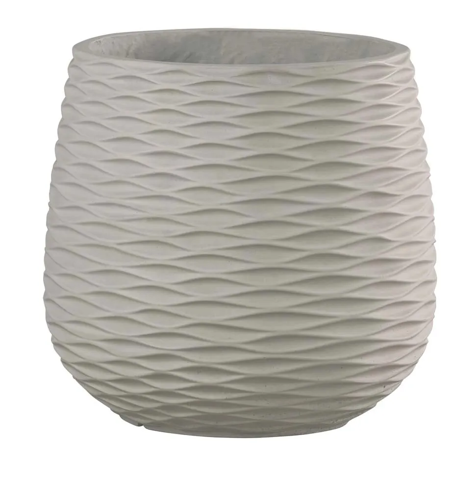 Vaso tondo in fibra di argilla crema Ø 36 cm