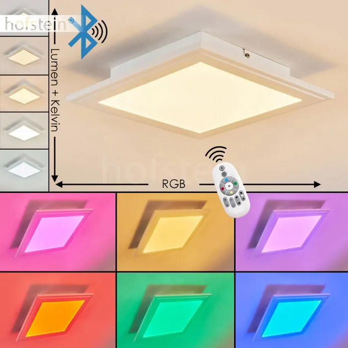 Voisines Plafoniera LED Bianco, 1-Luce, Telecomando, Cambia colore