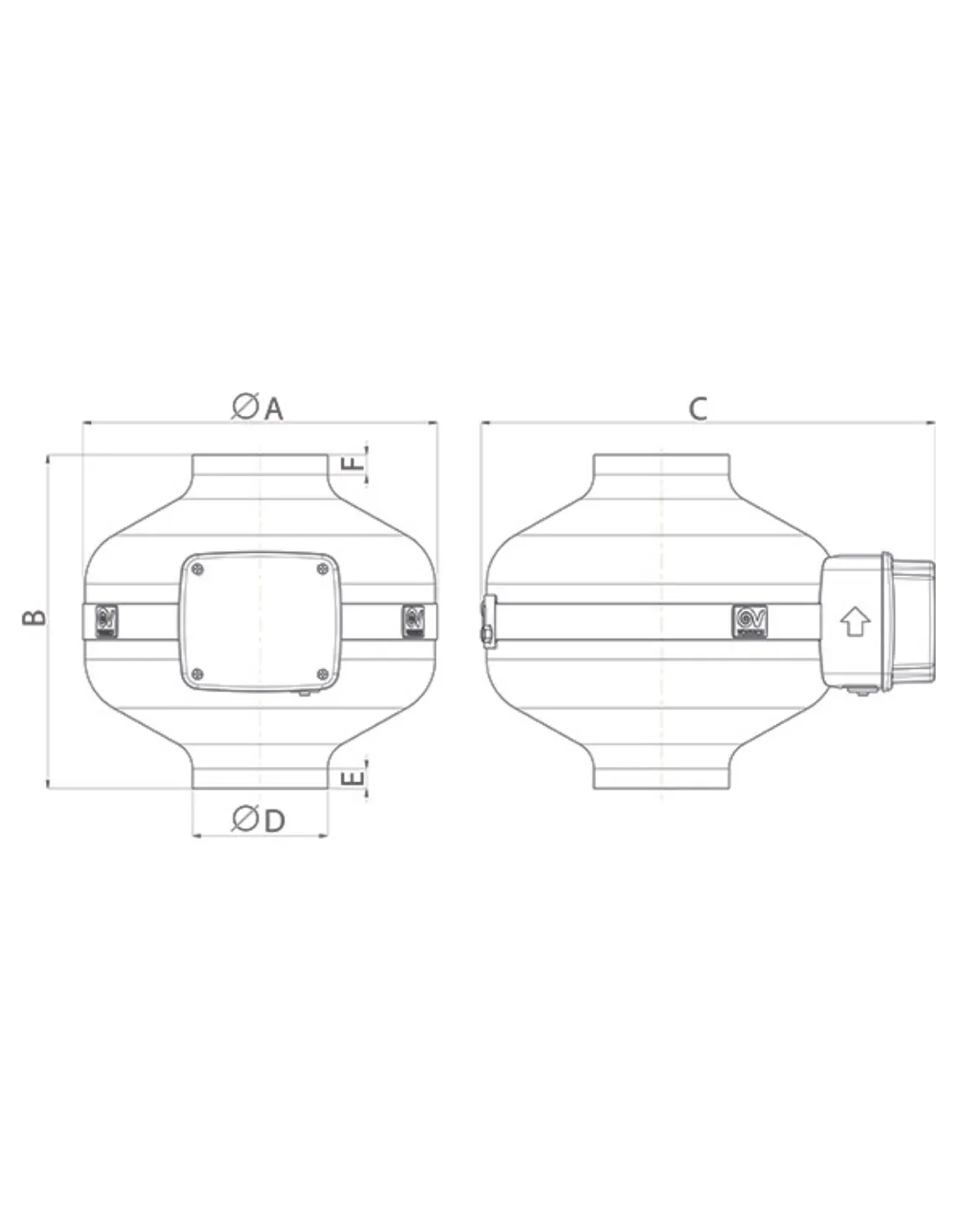 Vortice 16151 Aspiratore centrifugo assiale Diametro 125 mm, Motore AC a 3 Velocità, Struttura in Acciaio, MADE IN ITALY
